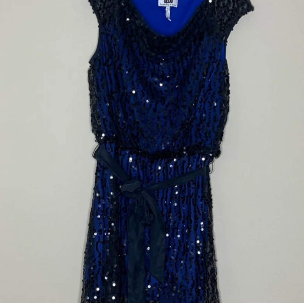 Dark Blue Sequin Party Dress
